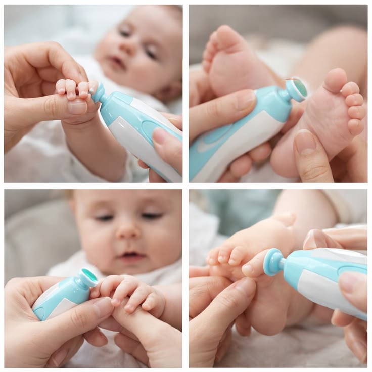 Premium 6-in-1 Electric Baby Nail Trimmer Set – Safe Infant Nail Filer, Clipper Alternative Kit with Storage Case - Random Color